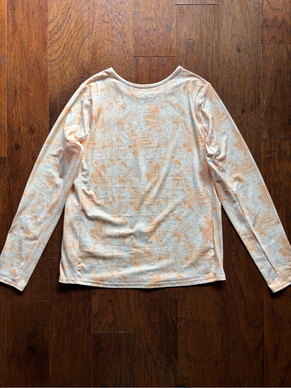 Hang Ten Solara UPF 50 Floral Palm Sun Tee Peach | Size L - Picture 4 of 8